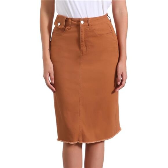 Women's Jean Skirt High Waist Orange - Picture 1 of 5